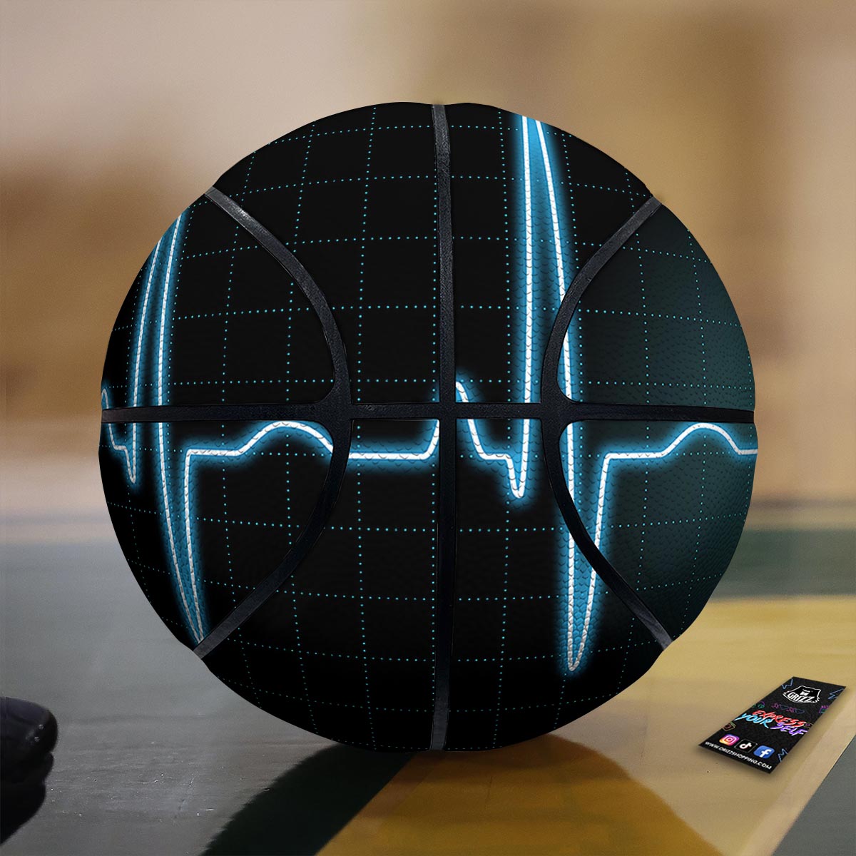 Heartbeat Teal Print Basketball