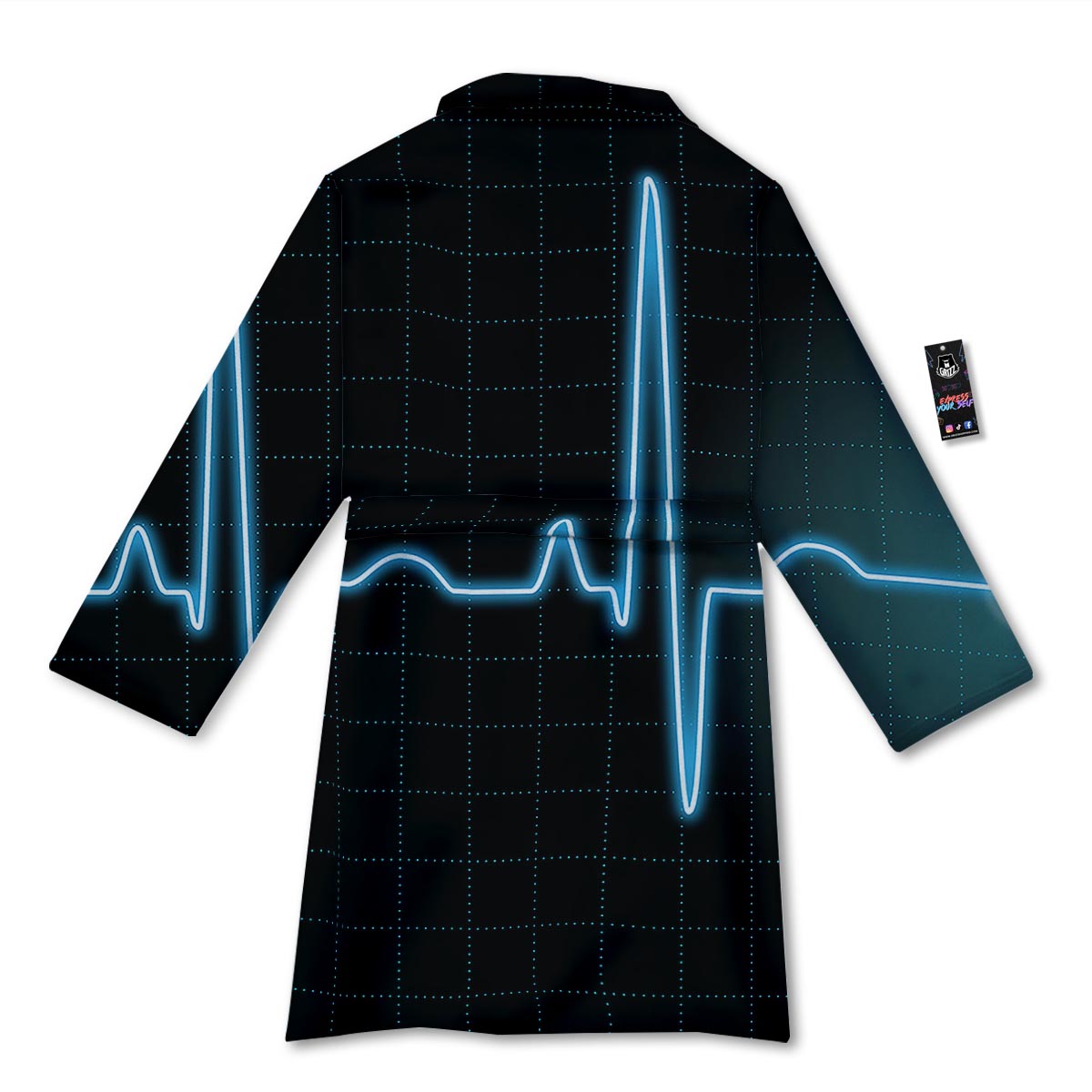 Heartbeat Teal Print Bathrobe-grizzshop