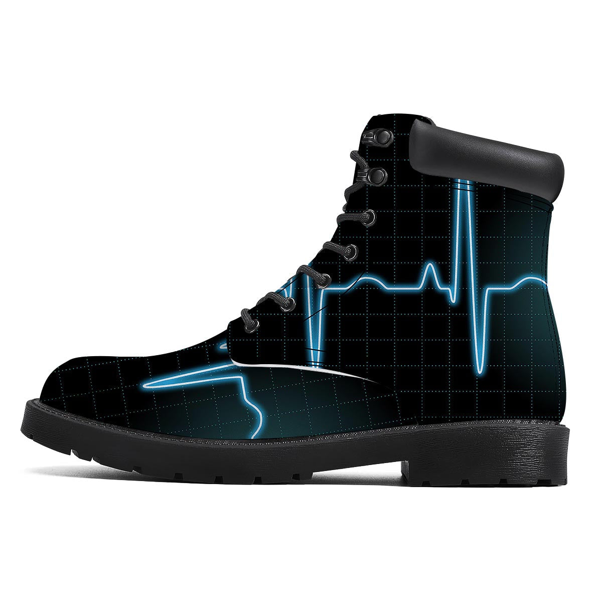 Heartbeat Teal Print Boots-grizzshop