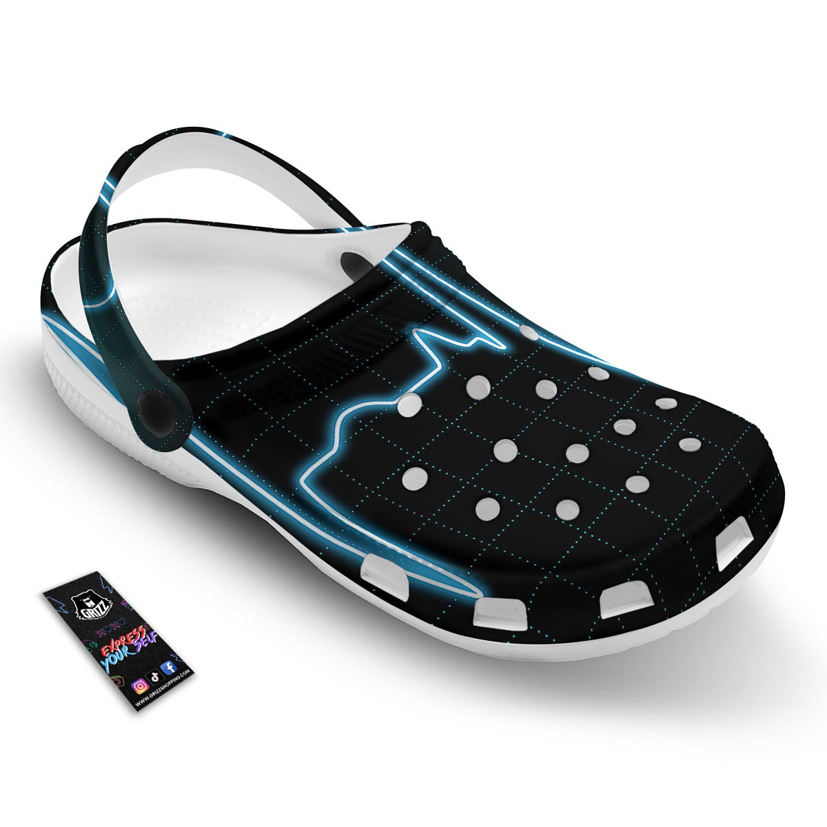 Heartbeat Teal Print Clog-grizzshop