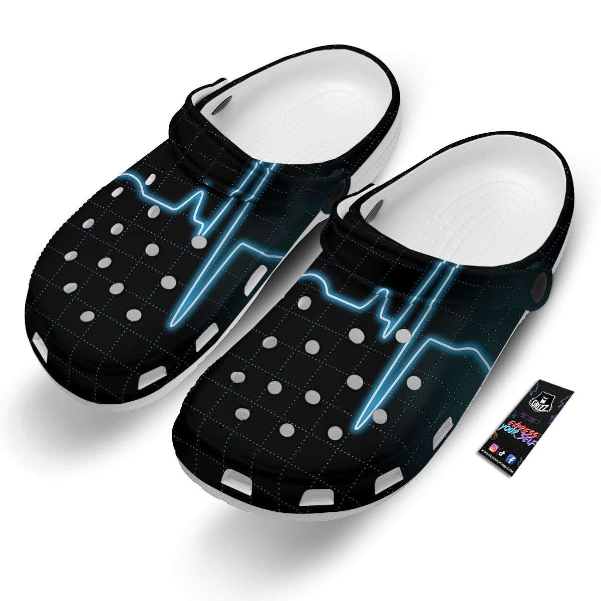Heartbeat Teal Print Clog-grizzshop