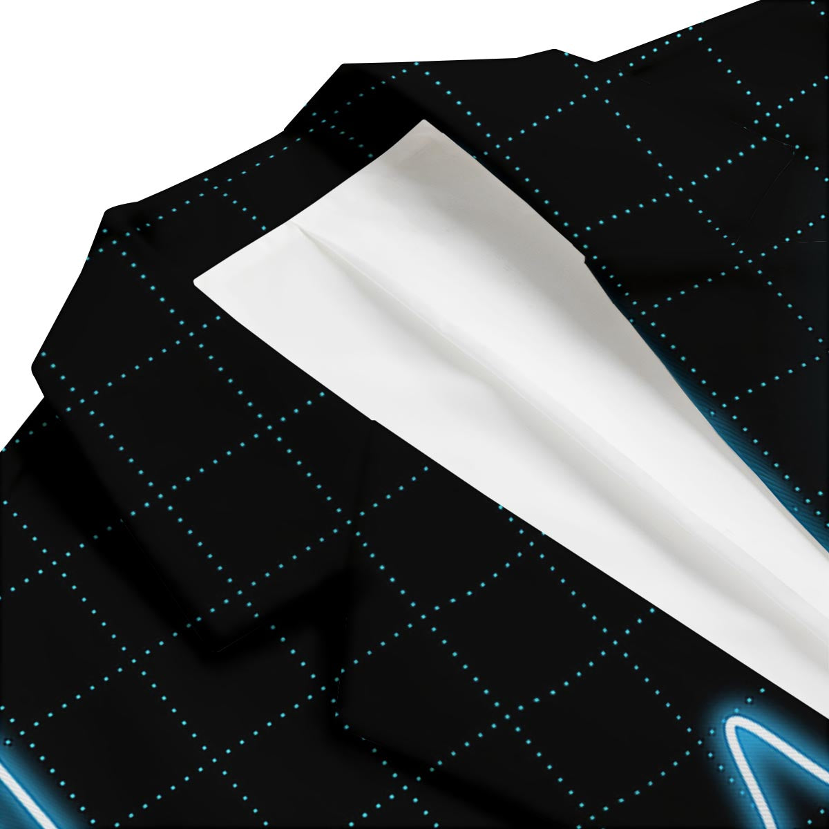 Heartbeat Teal Print Men's Blazer-grizzshop