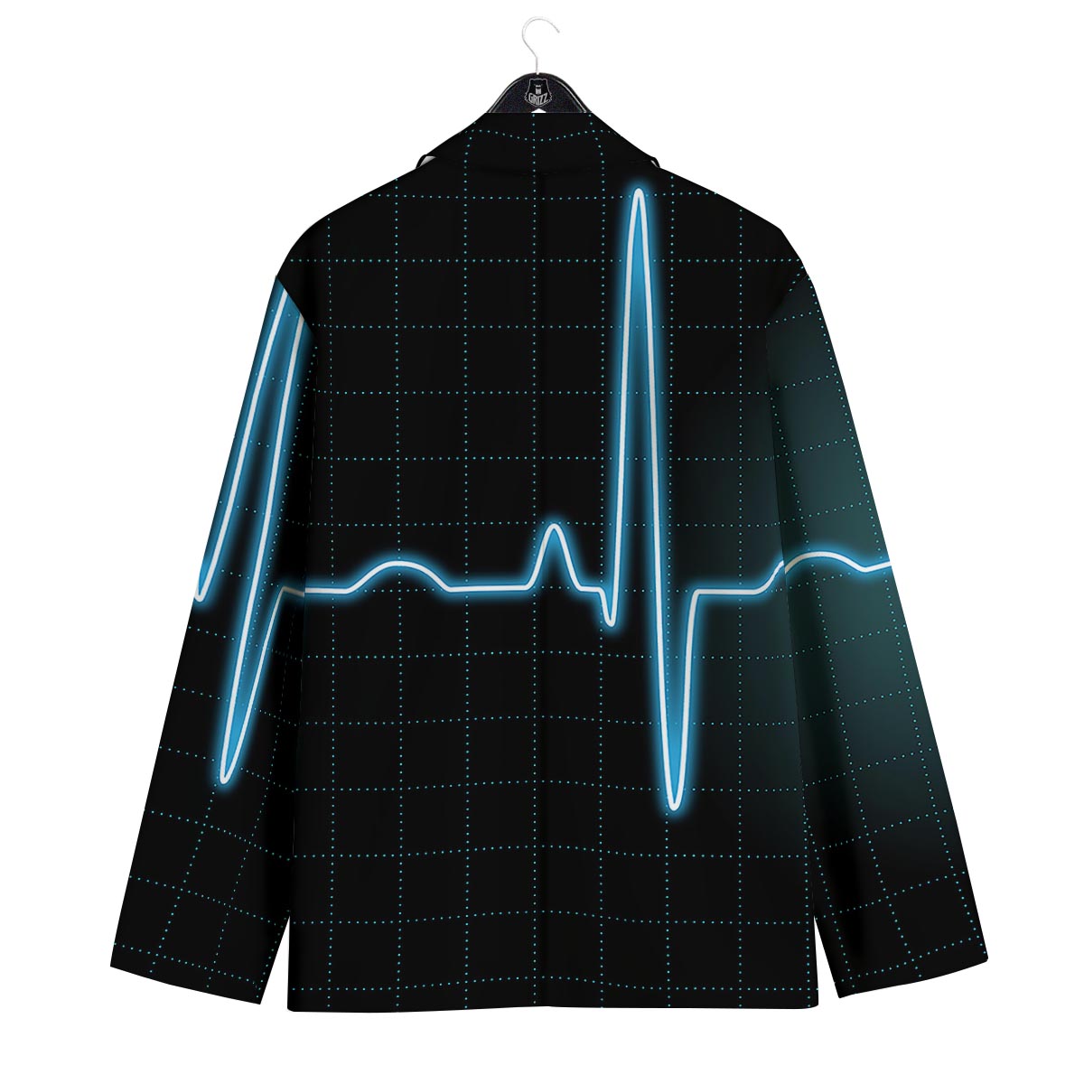Heartbeat Teal Print Men's Sport Coat-grizzshop