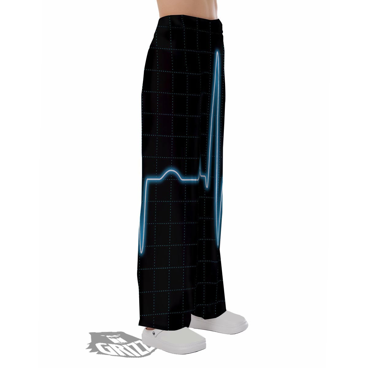 Heartbeat Teal Print Pajama Pants-grizzshop