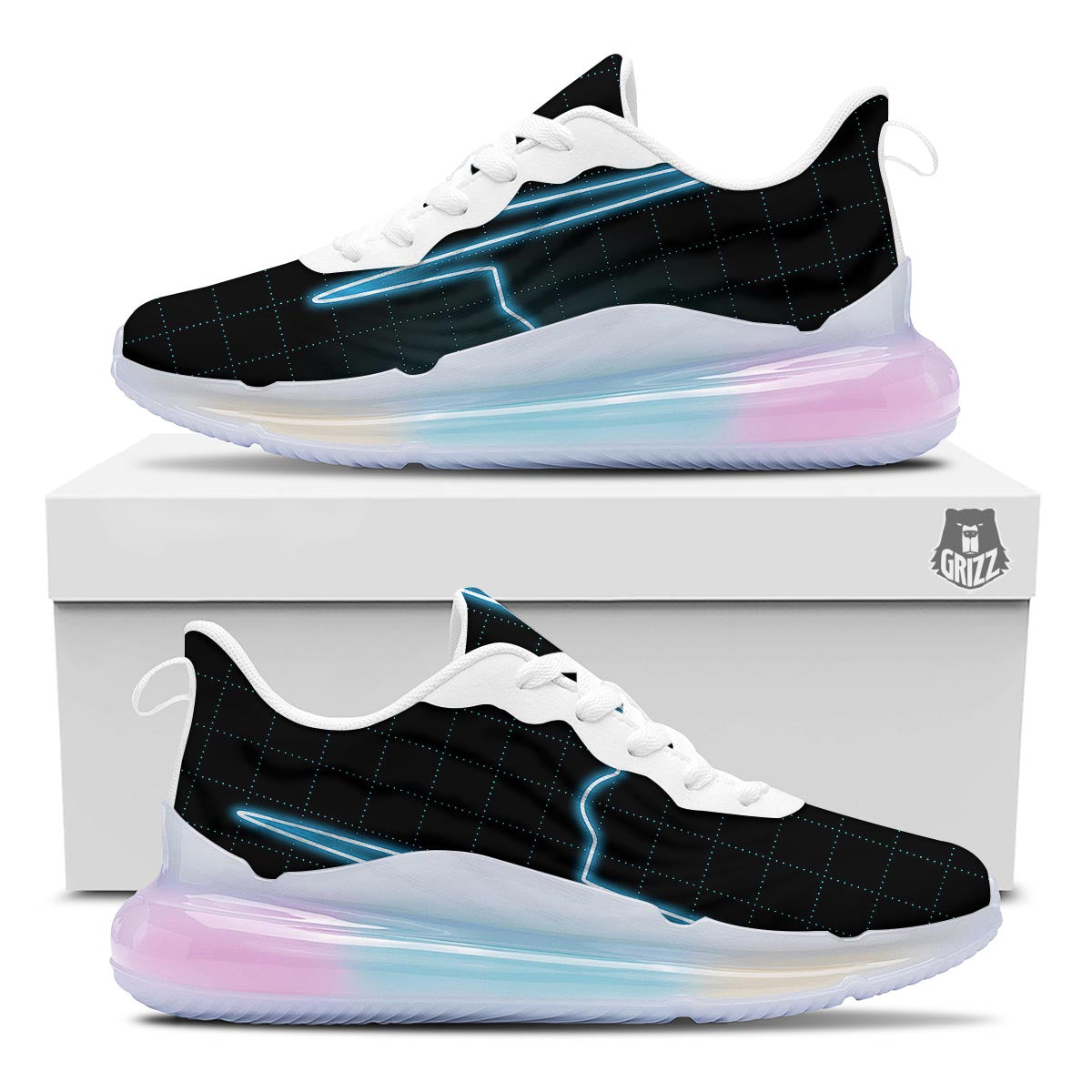 Heartbeat Teal Print Running Sneakers-grizzshop