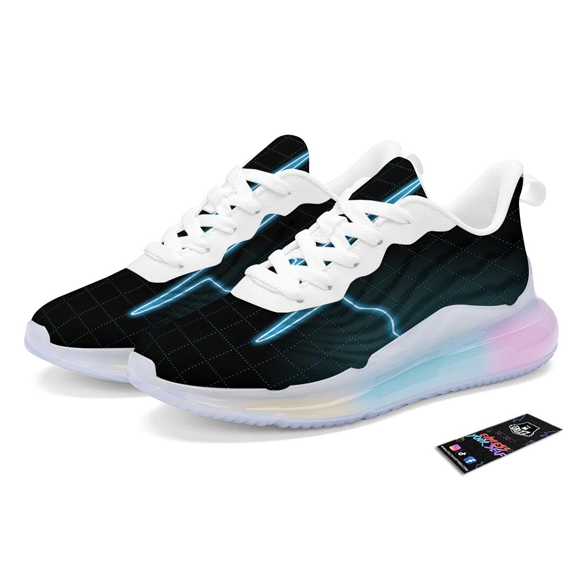 Heartbeat Teal Print Running Sneakers-grizzshop
