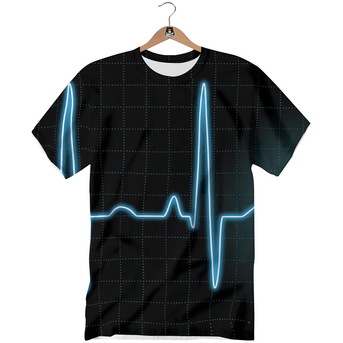 Heartbeat Teal Print T-Shirt-grizzshop