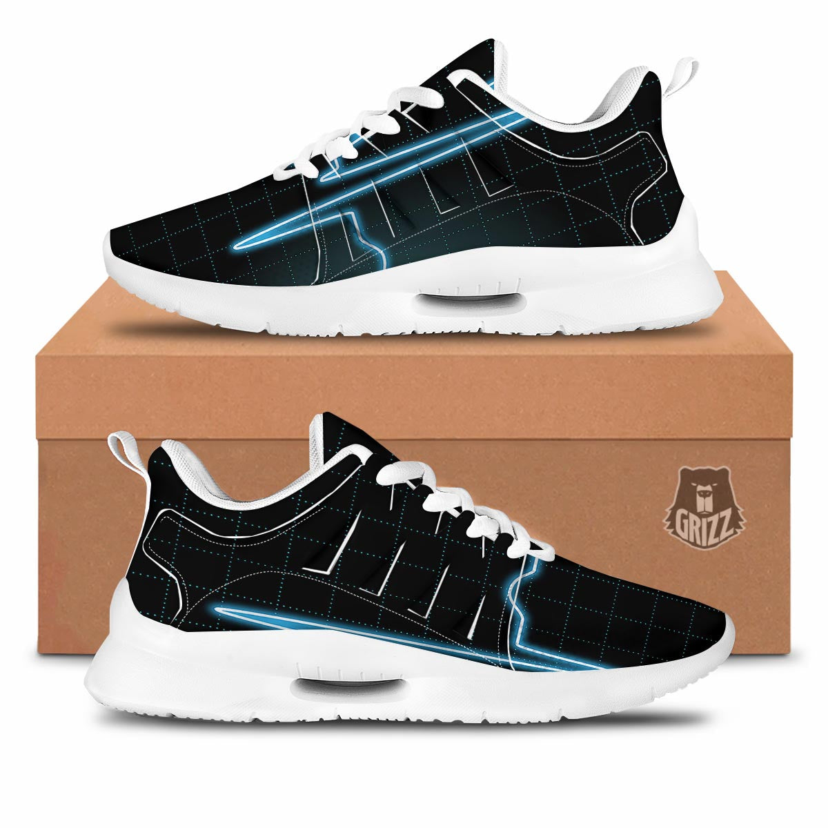 Heartbeat Teal Print Tennis Shoes-grizzshop