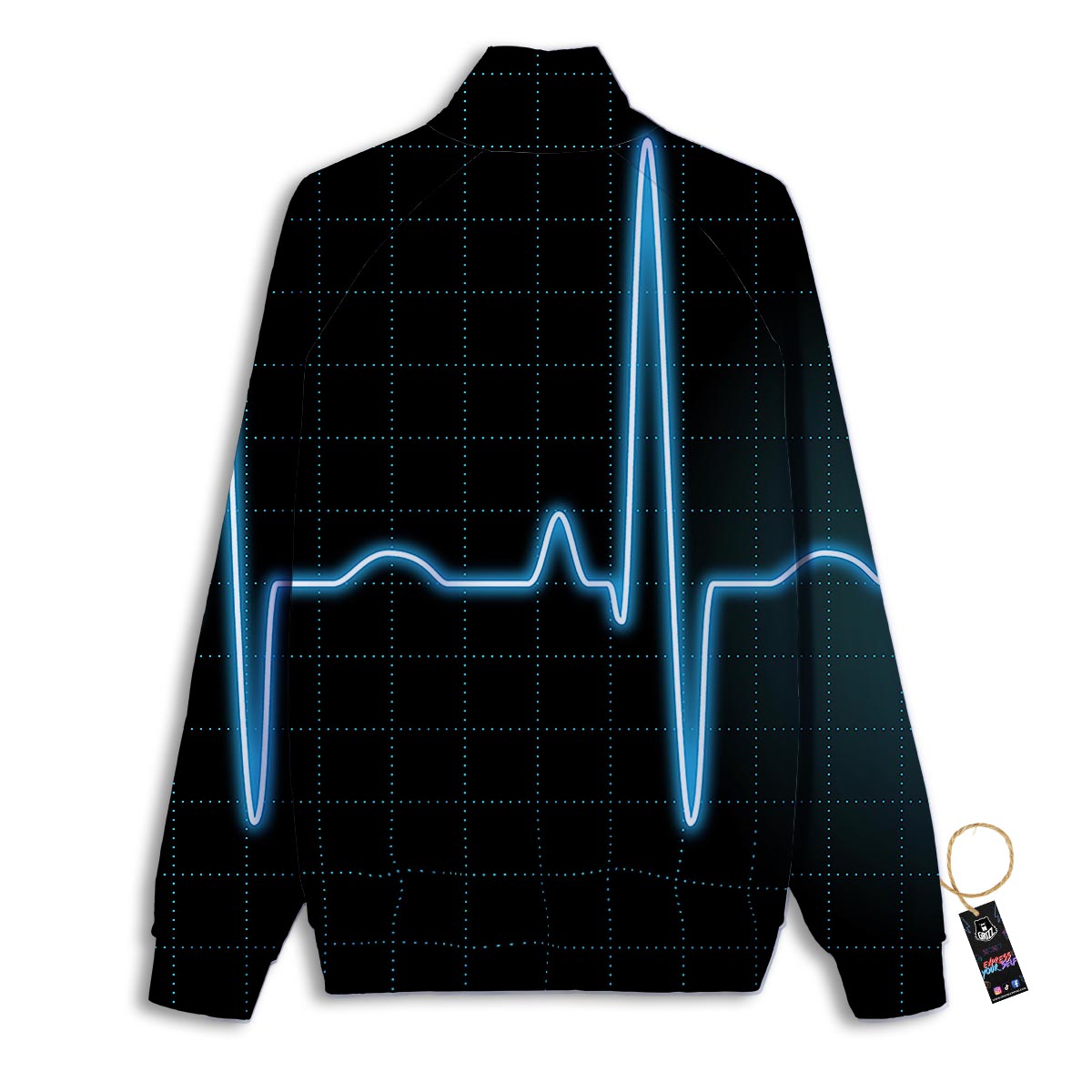 Heartbeat Teal Print Track Jacket-grizzshop