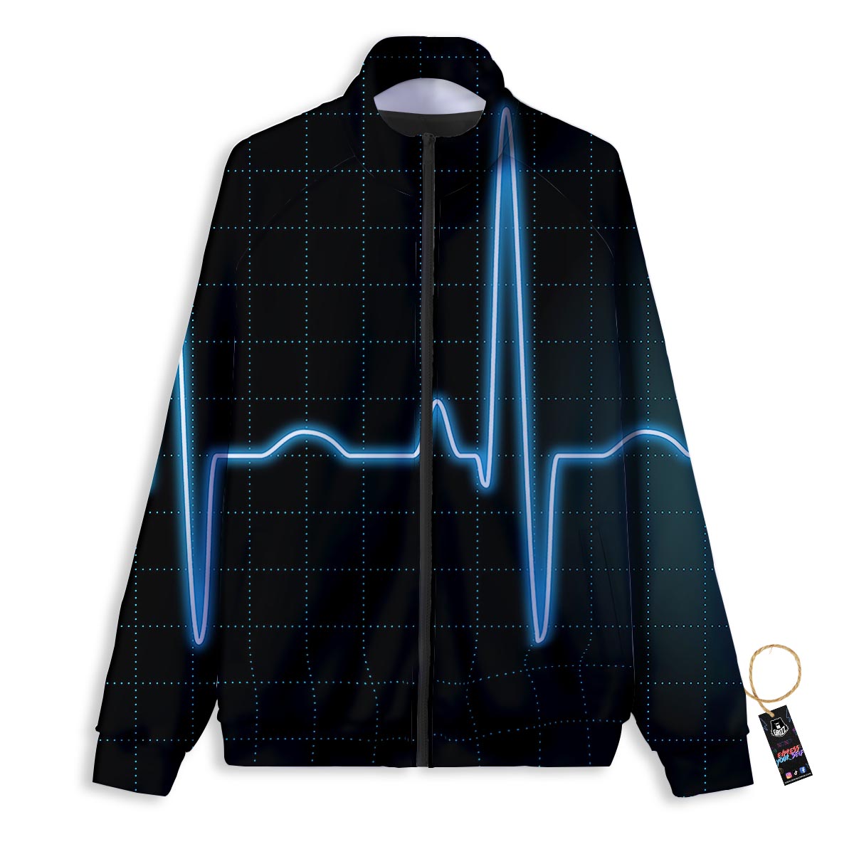 Heartbeat Teal Print Track Jacket-grizzshop