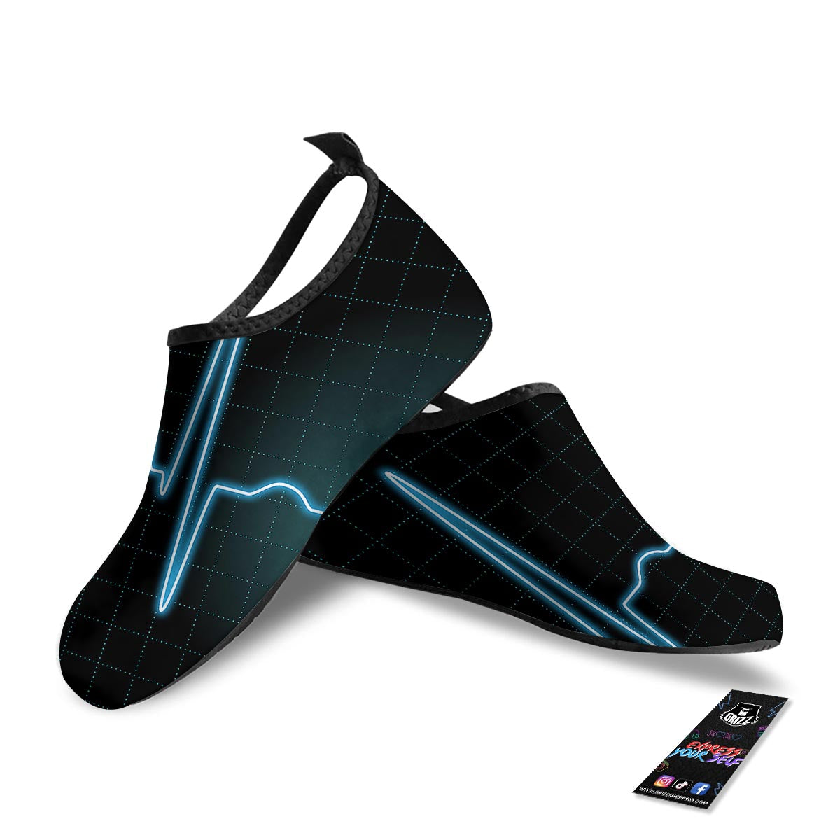 Heartbeat Teal Print Water Shoes-grizzshop