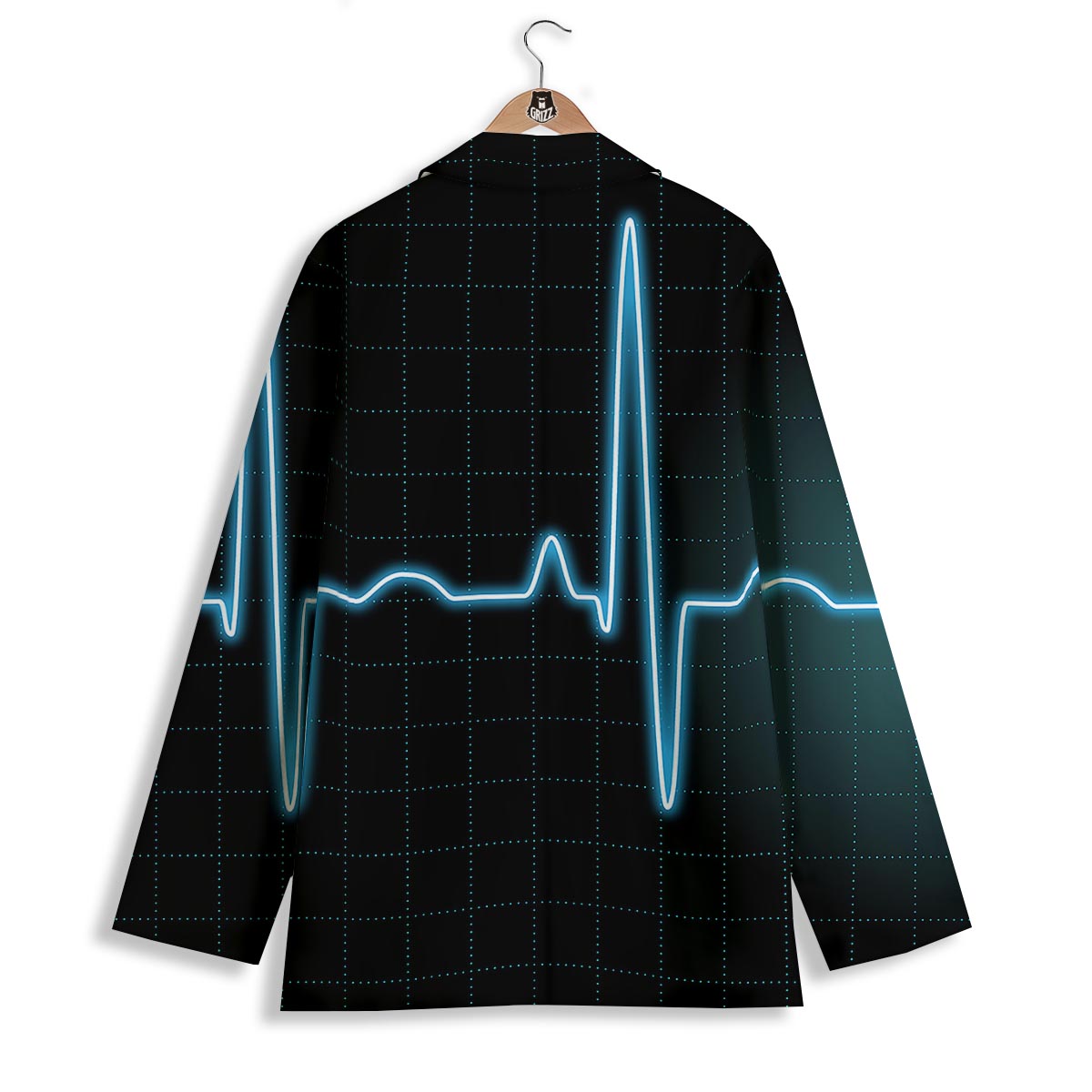 Heartbeat Teal Print Women's Blazer-grizzshop