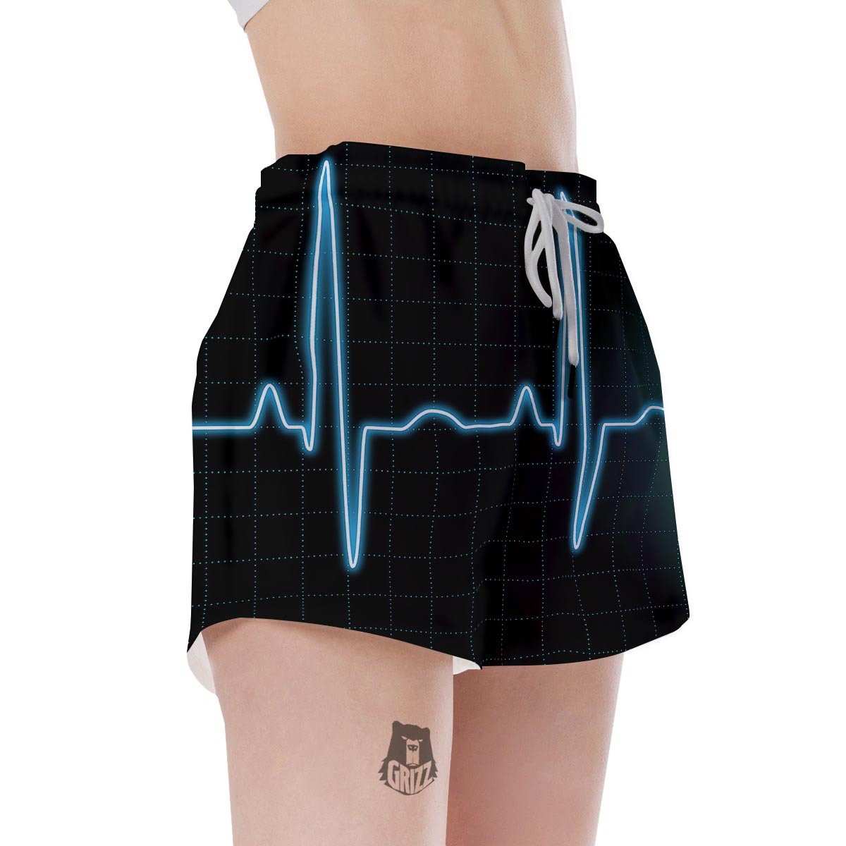 Heartbeat Teal Print Women's Shorts-grizzshop