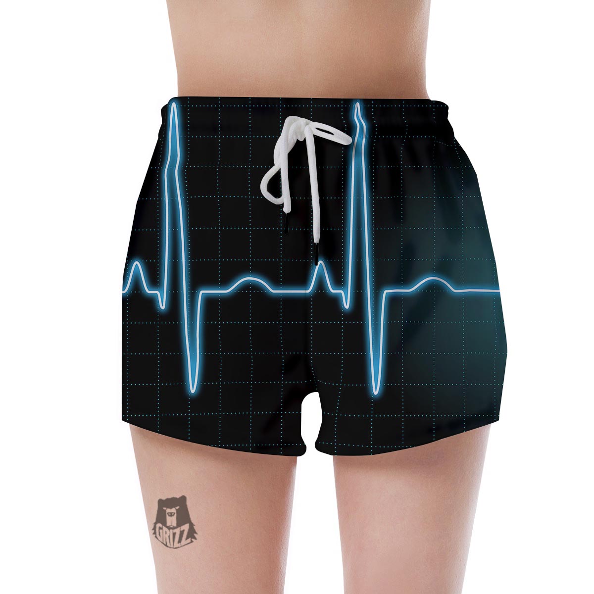 Heartbeat Teal Print Women's Shorts-grizzshop