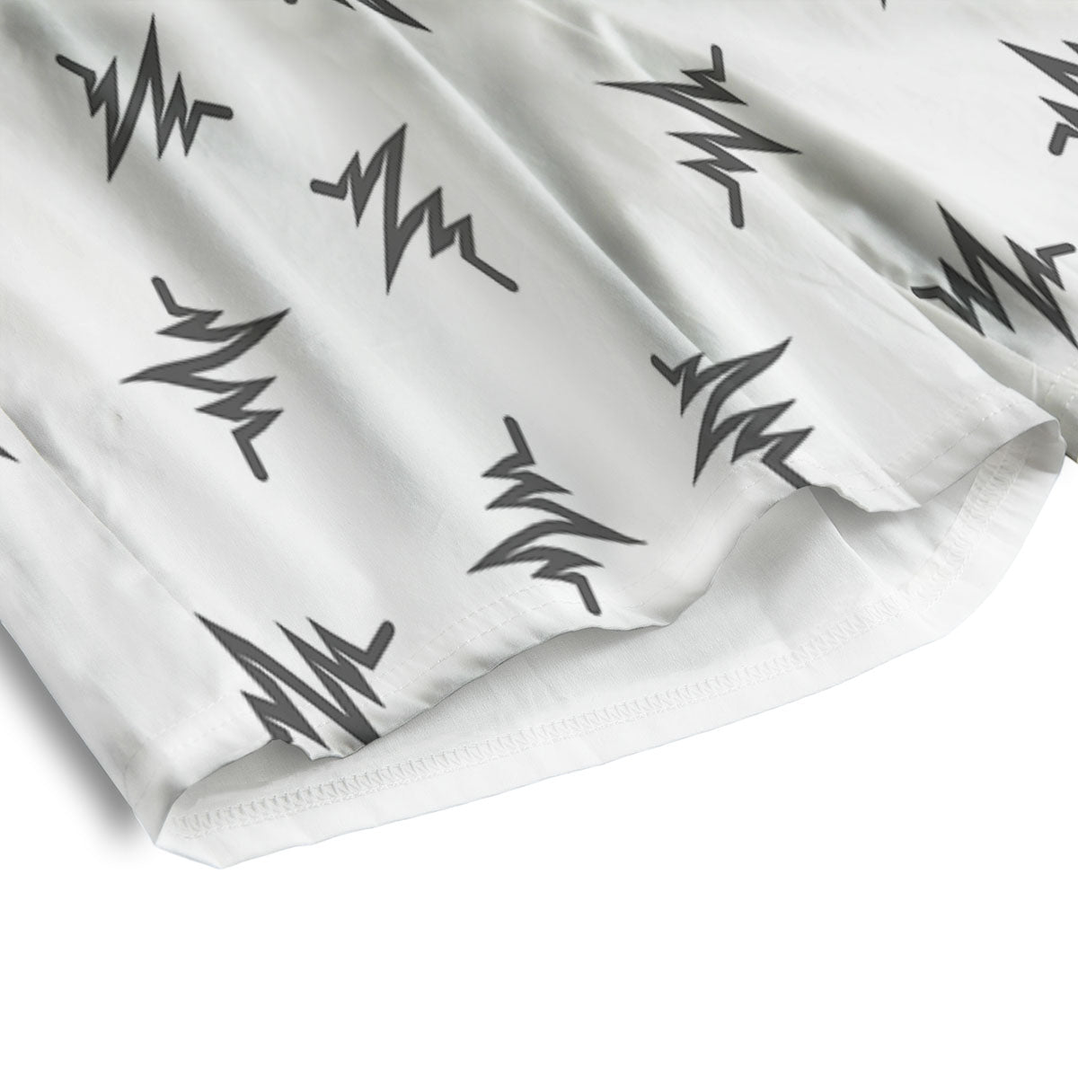 Heartbeat White And Black Print Pattern Men's Athletic Shorts
