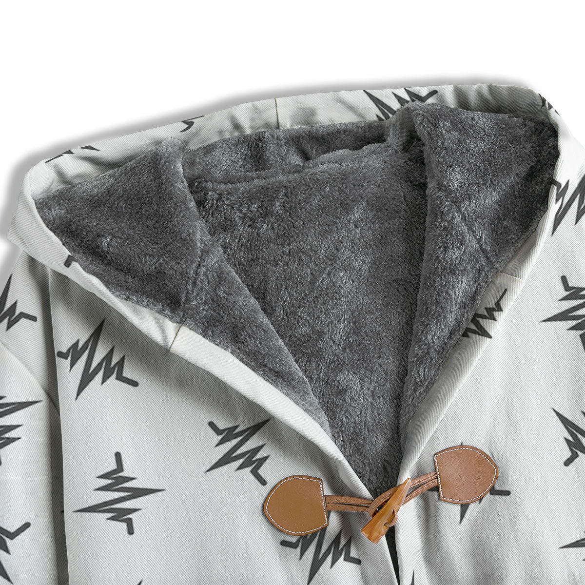 Heartbeat White And Black Print Pattern Men's Windbreaker Jacket-grizzshop