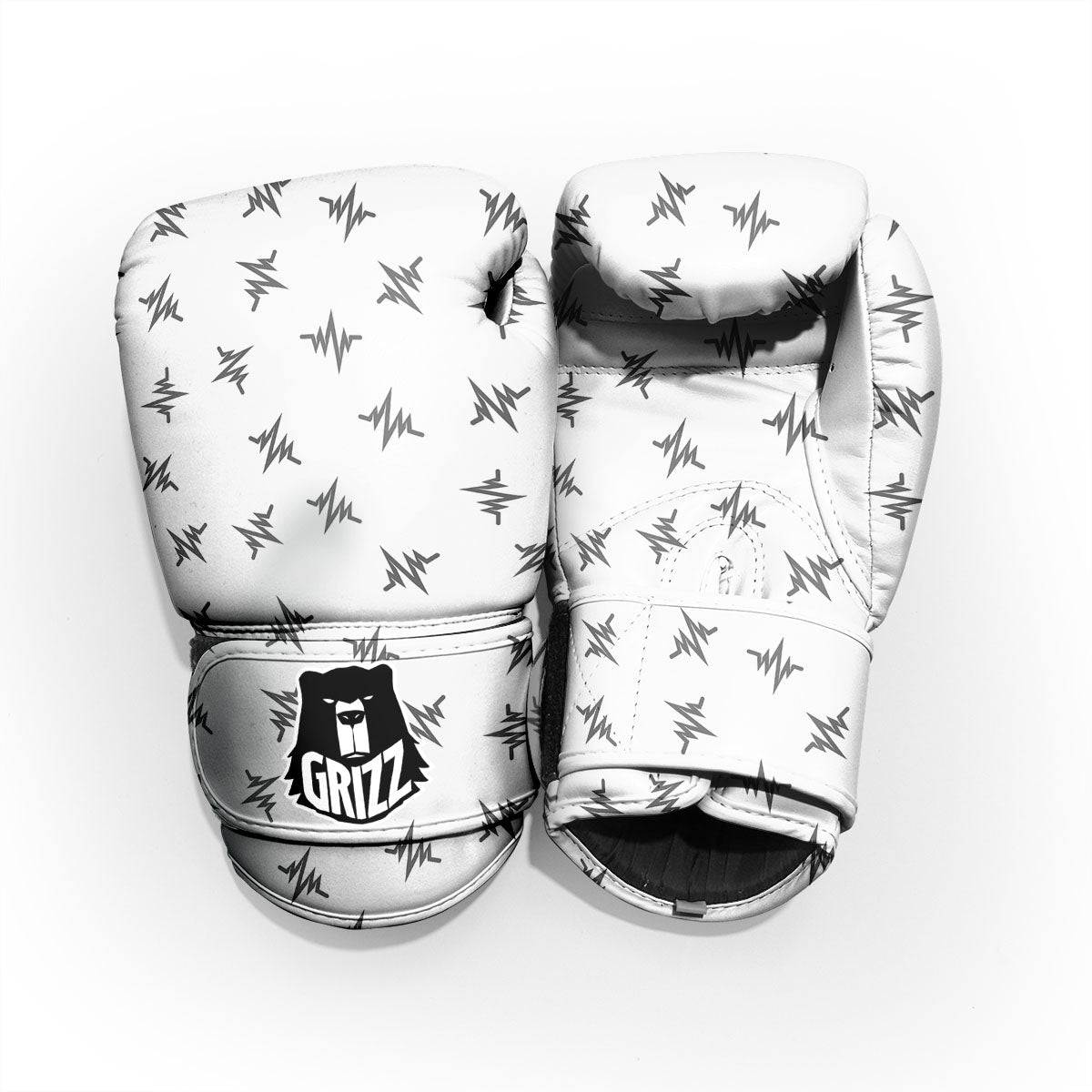 Heartbeat White And Black Print Pattern Pro Boxing Glove