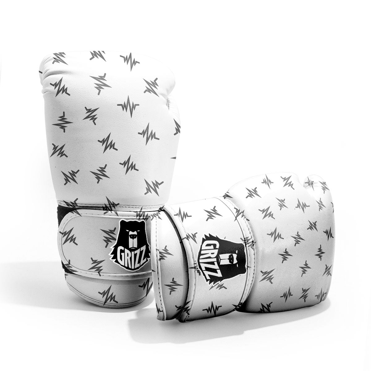 Heartbeat White And Black Print Pattern Pro Boxing Glove