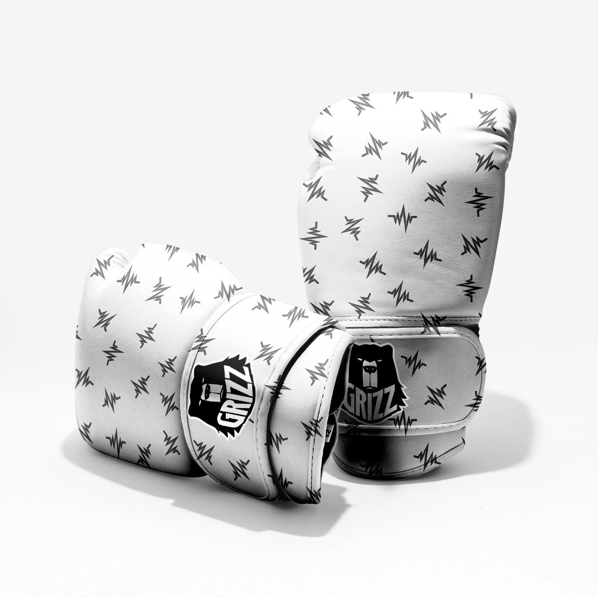 Heartbeat White And Black Print Pattern Pro Boxing Glove