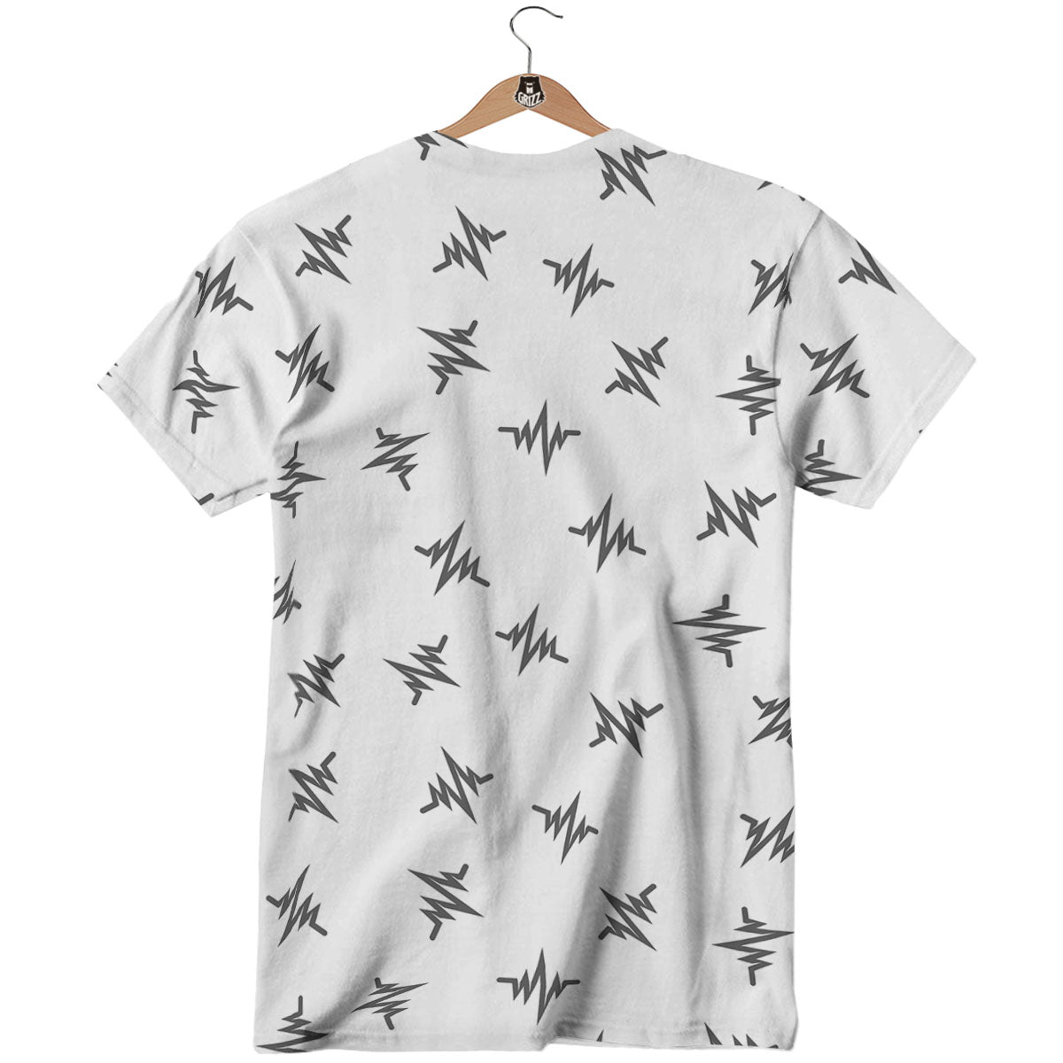 Heartbeat White And Black Print Pattern T-Shirt-grizzshop