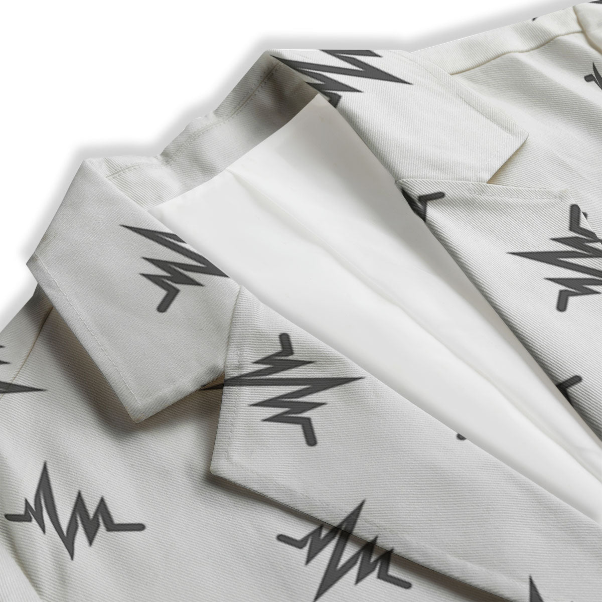 Heartbeat White And Black Print Pattern Women's Blazer-grizzshop
