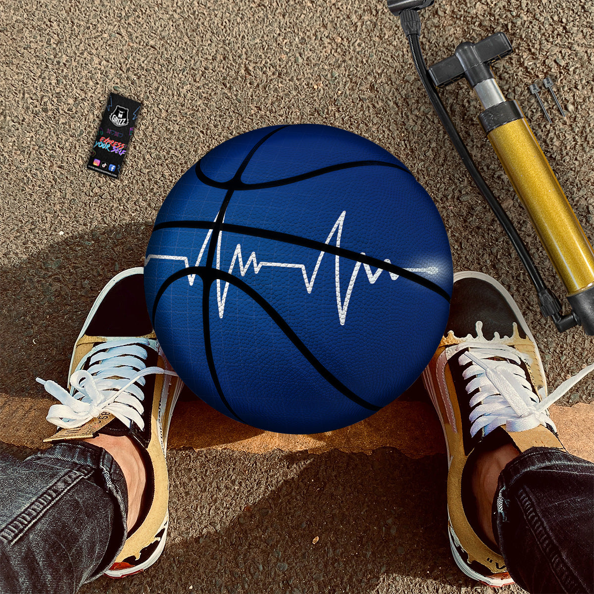 Heartbeat Blue Print Basketball