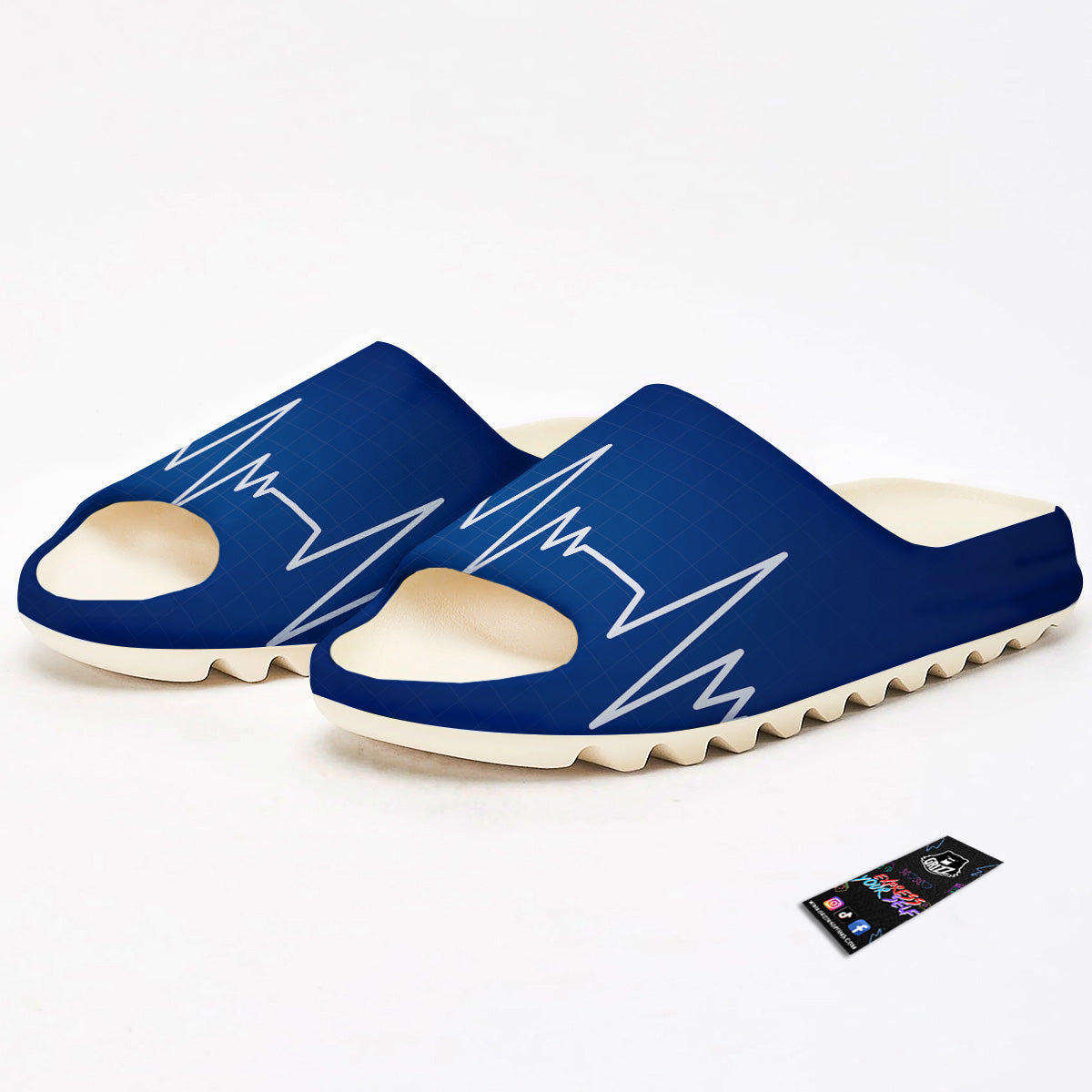 Heartbeat Blue Print Sandals-grizzshop
