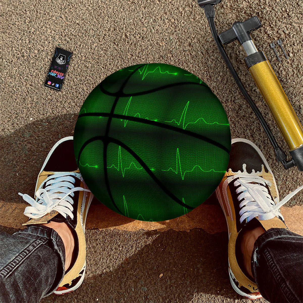 Jeans Heart Denim Print Pattern Basketball