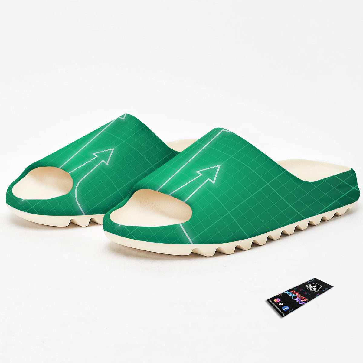 Heartbeat Green Print Sandals-grizzshop