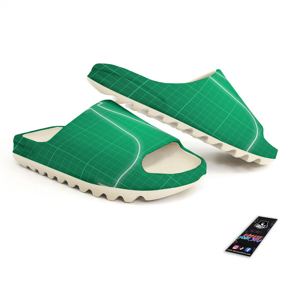 Heartbeat Green Print Sandals-grizzshop