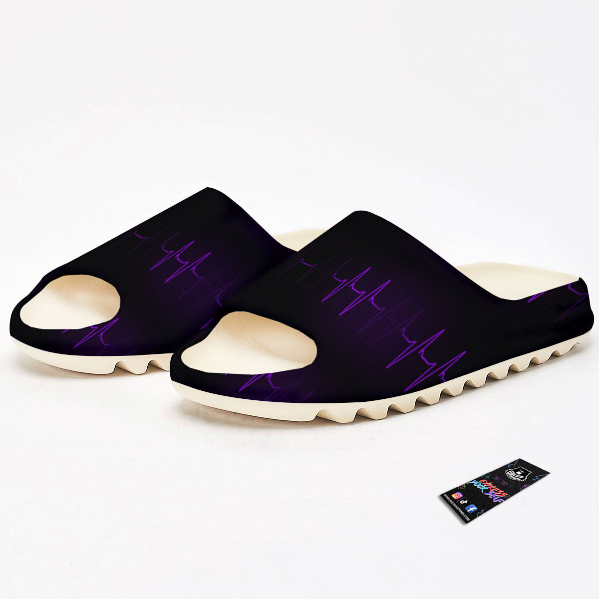 Heartbeat Purple Print Pattern Sandals-grizzshop