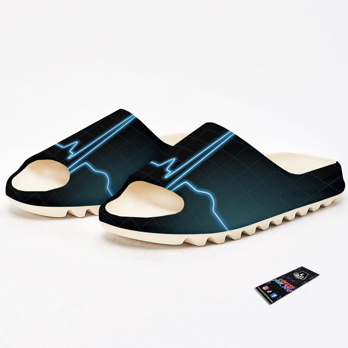 Heartbeat Teal Print Sandals-grizzshop