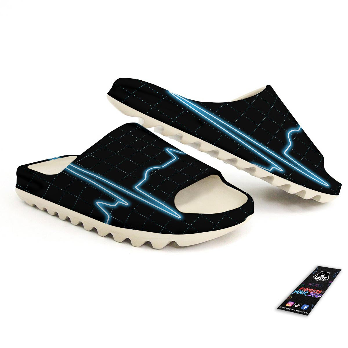 Heartbeat Teal Print Sandals-grizzshop