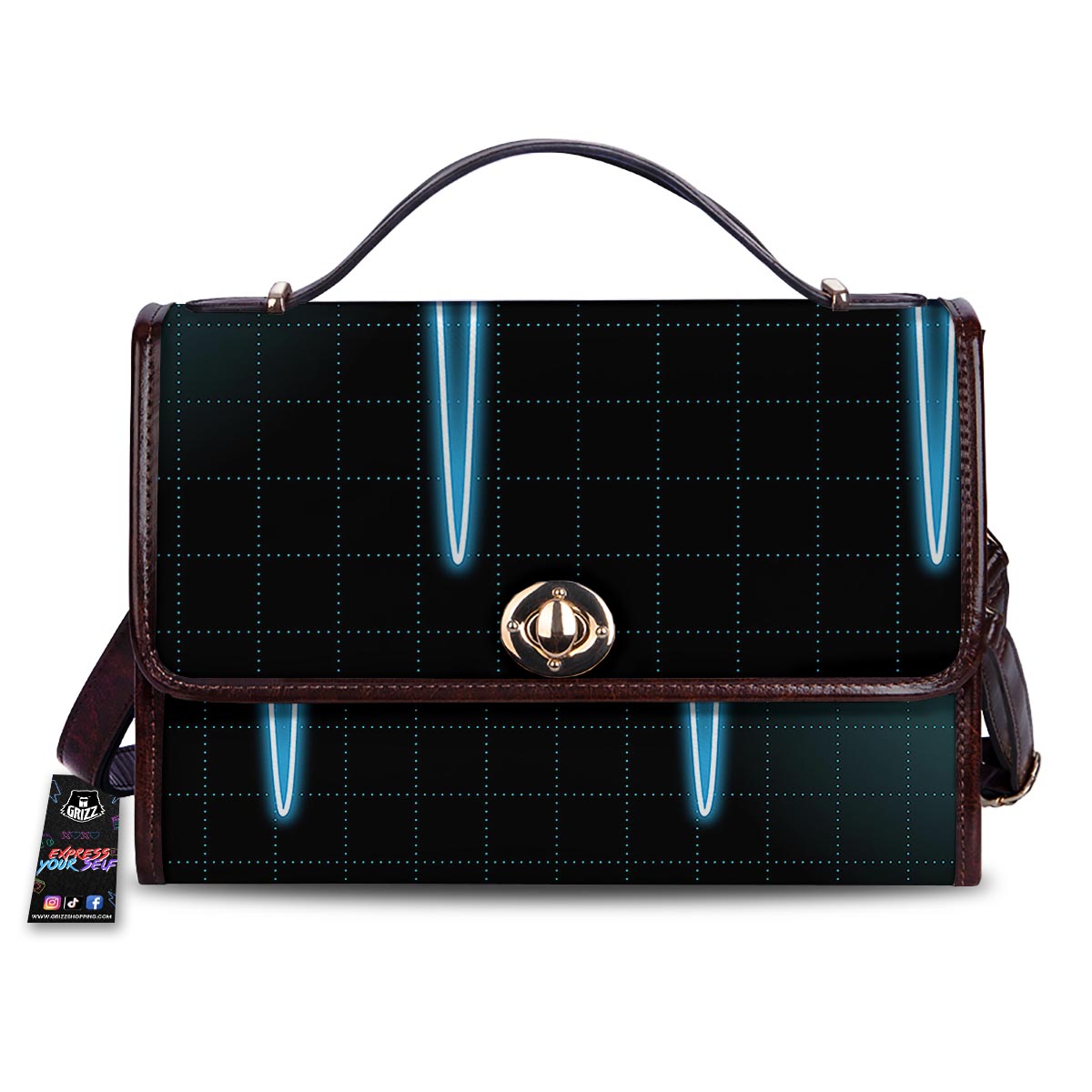Heartbeat Teal Print Women's Satchel Bag