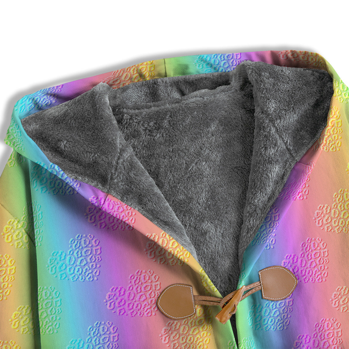 Hearts Rainbow Leopard Print Pattern Men's Windbreaker Jacket-grizzshop
