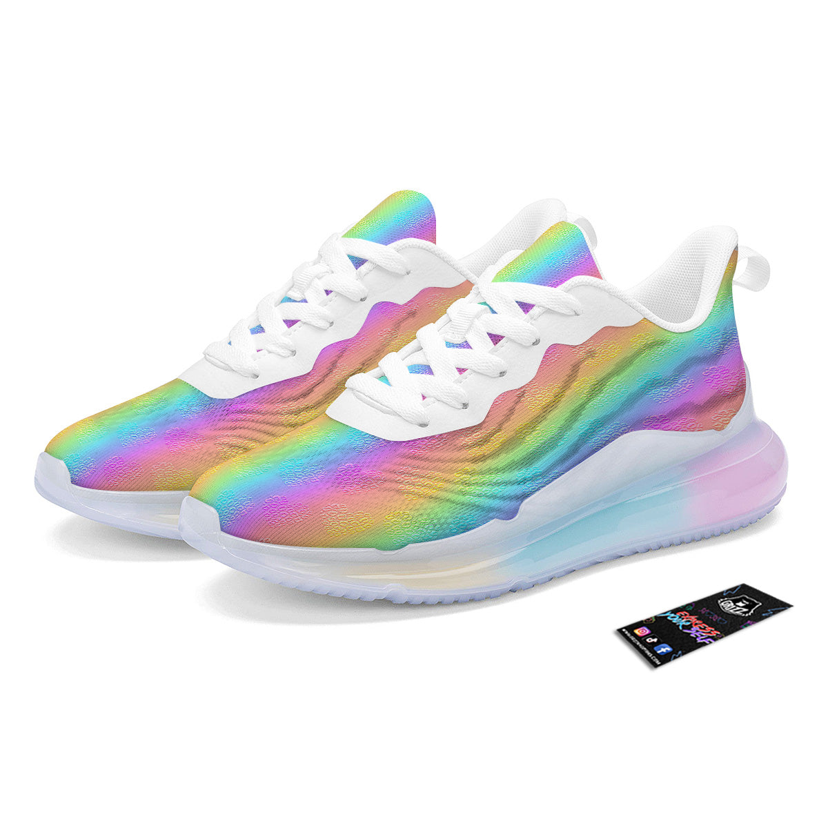 Hearts Rainbow Leopard Print Pattern Running Sneakers-grizzshop