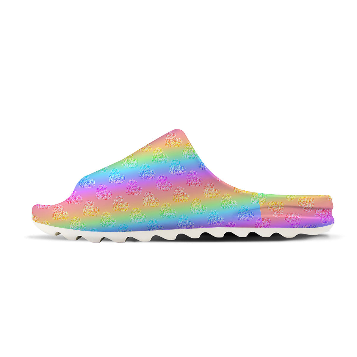 Hearts Rainbow Leopard Print Pattern Sandals-grizzshop