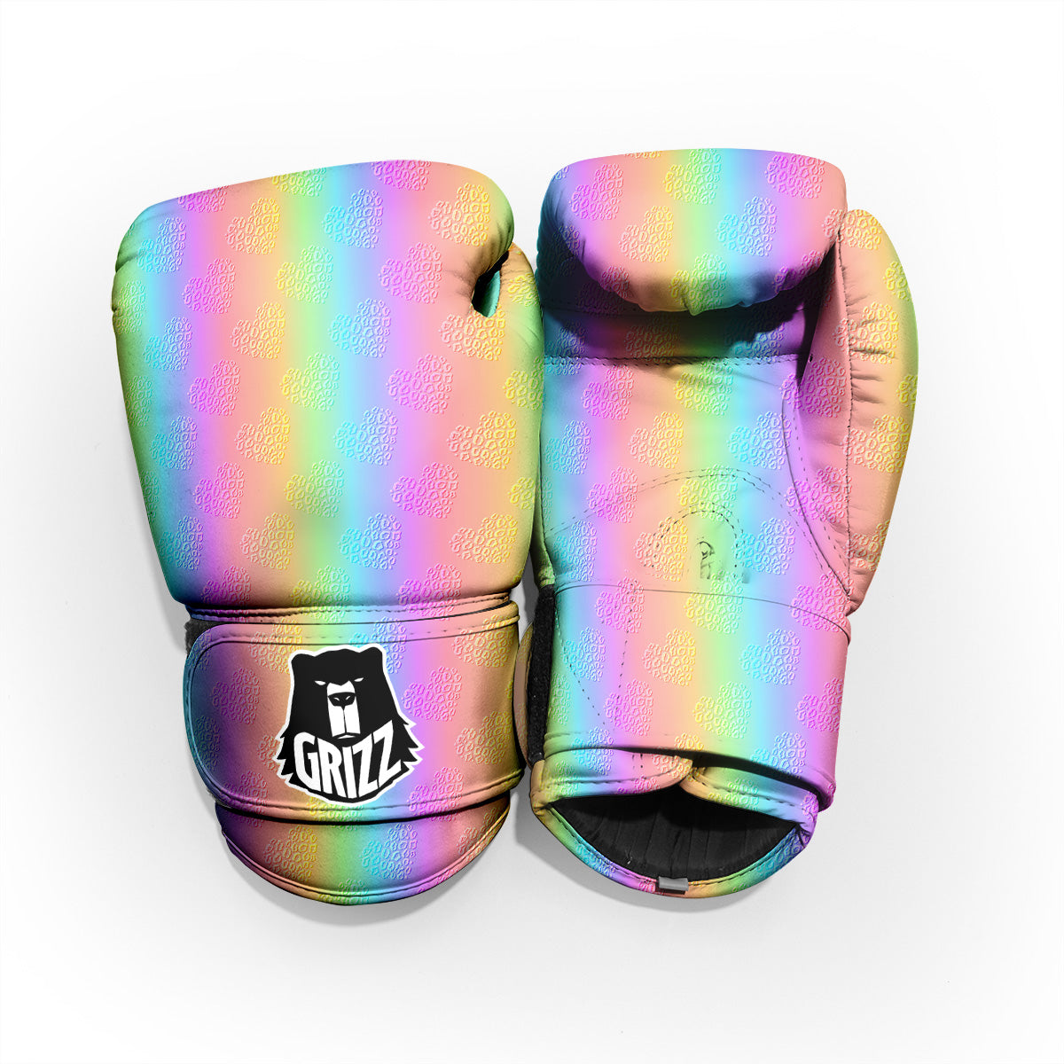 Hearts Rainbow Leopard Print Pattern Pro Boxing Glove