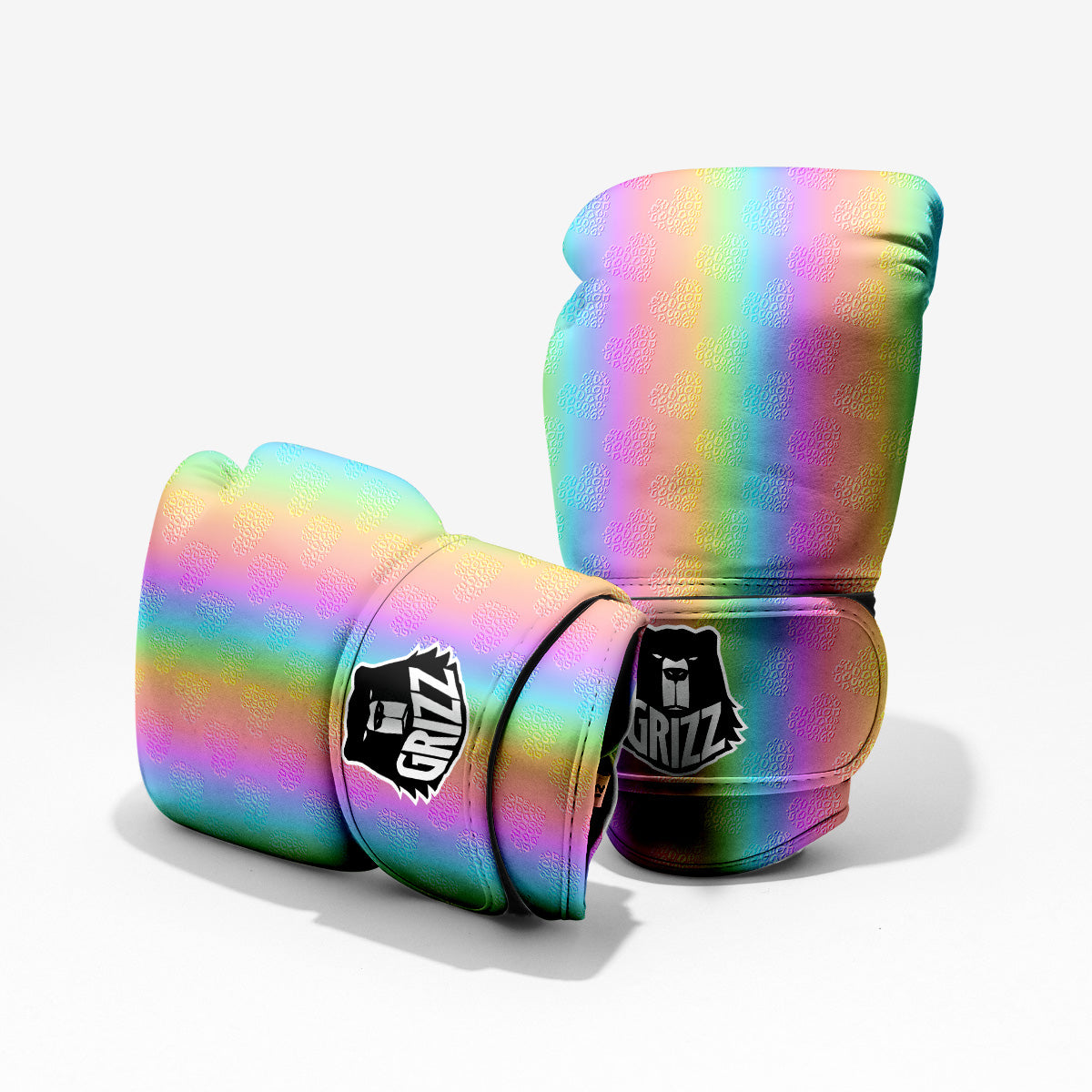 Hearts Rainbow Leopard Print Pattern Pro Boxing Glove