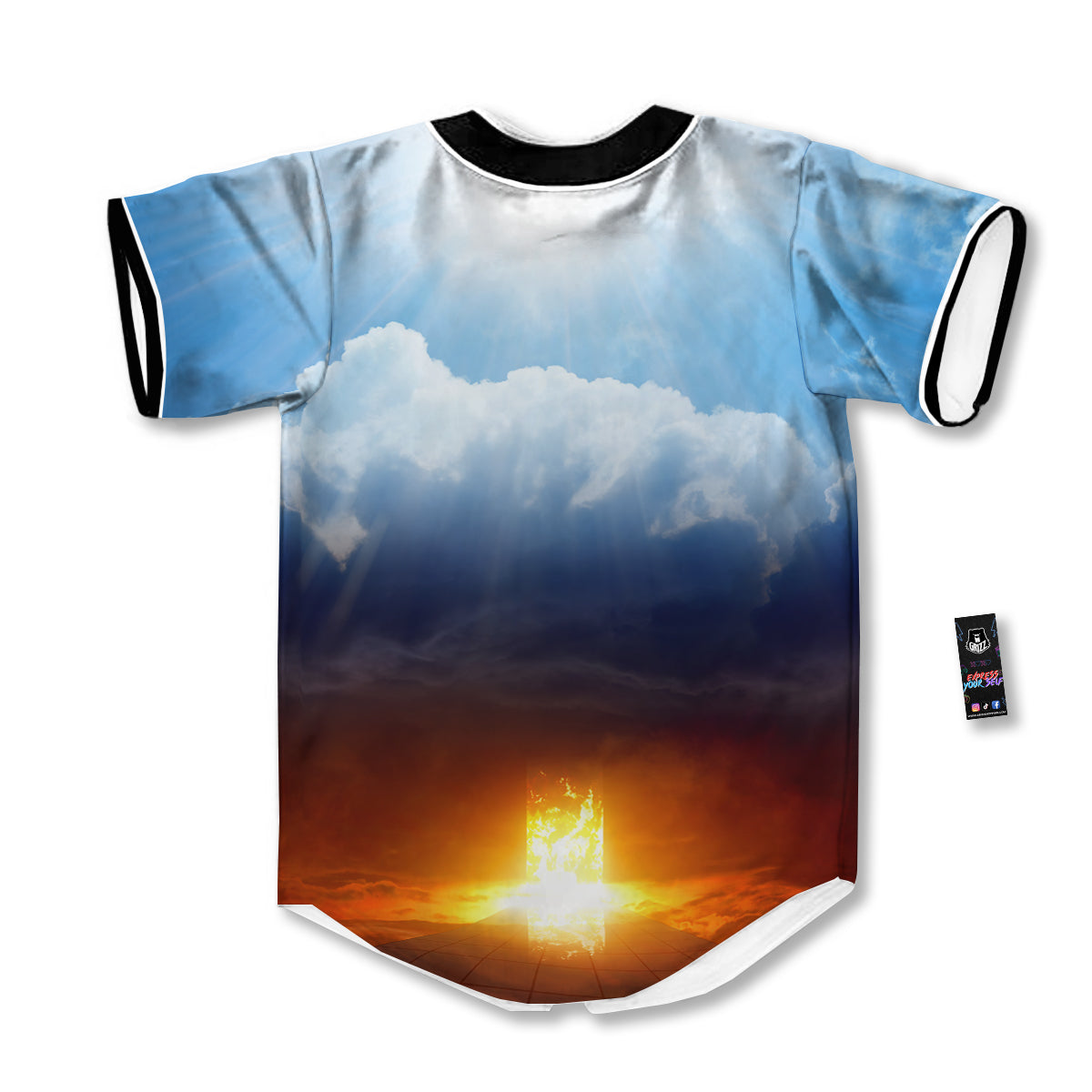 Heaven And Hell Print Baseball Jersey-grizzshop