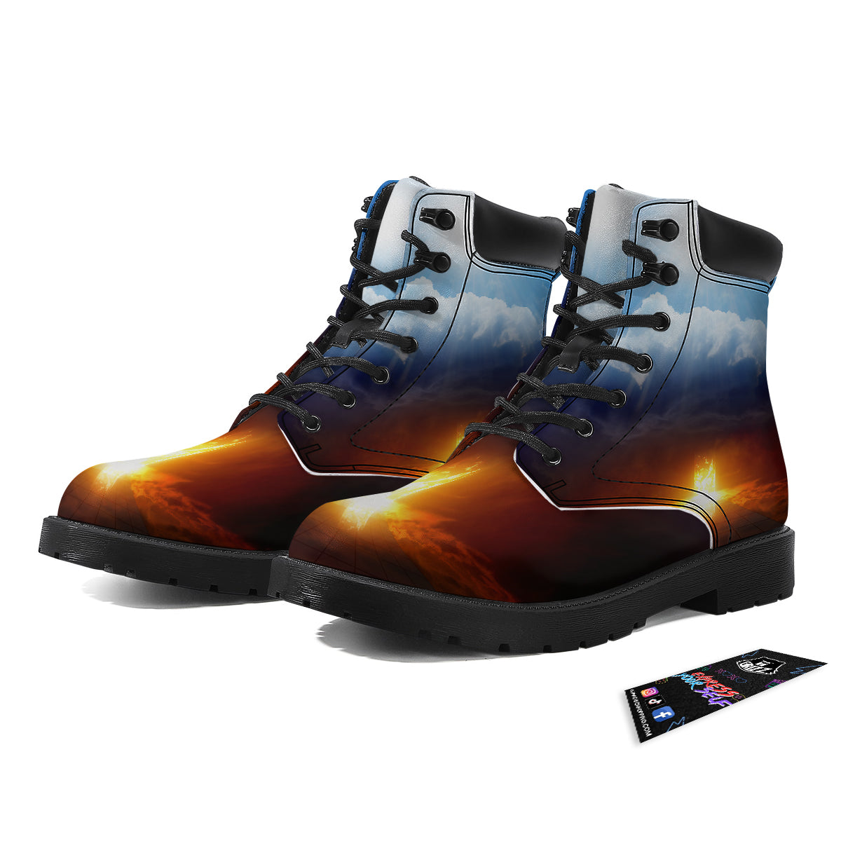 Heaven And Hell Print Boots-grizzshop