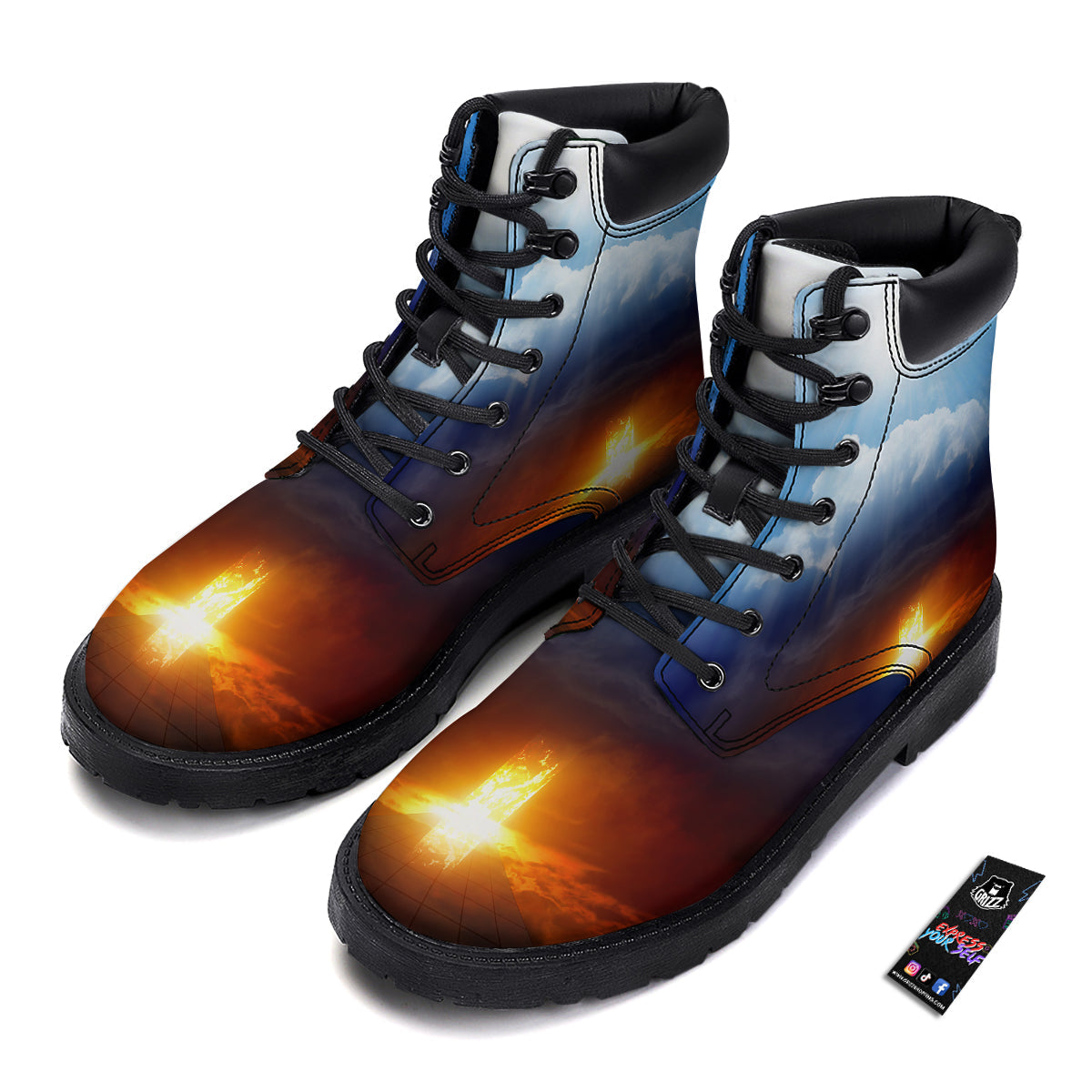 Heaven And Hell Print Boots-grizzshop
