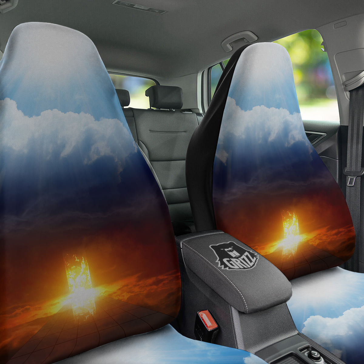 Heaven And Hell Print Car Seat Covers-grizzshop