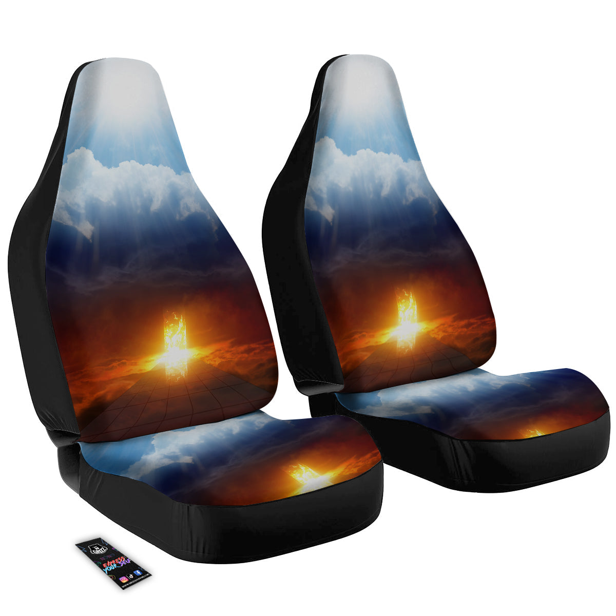 Heaven And Hell Print Car Seat Covers-grizzshop