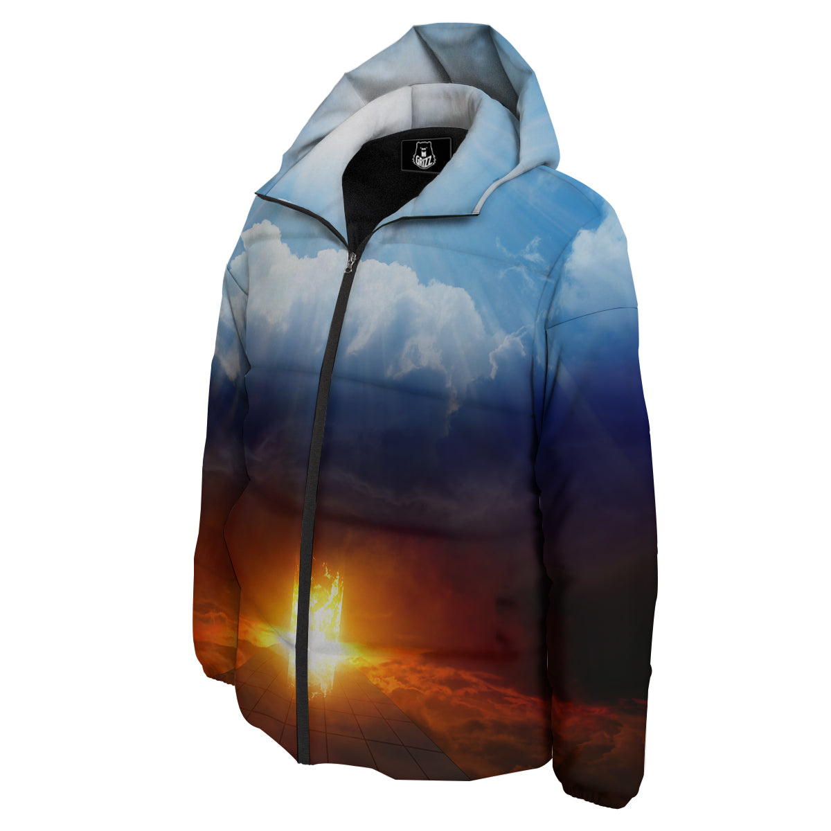 Heaven And Hell Print Down Jacket-grizzshop