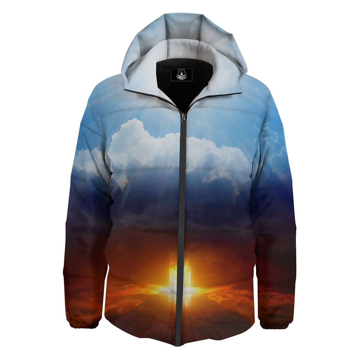 Heaven And Hell Print Down Jacket-grizzshop