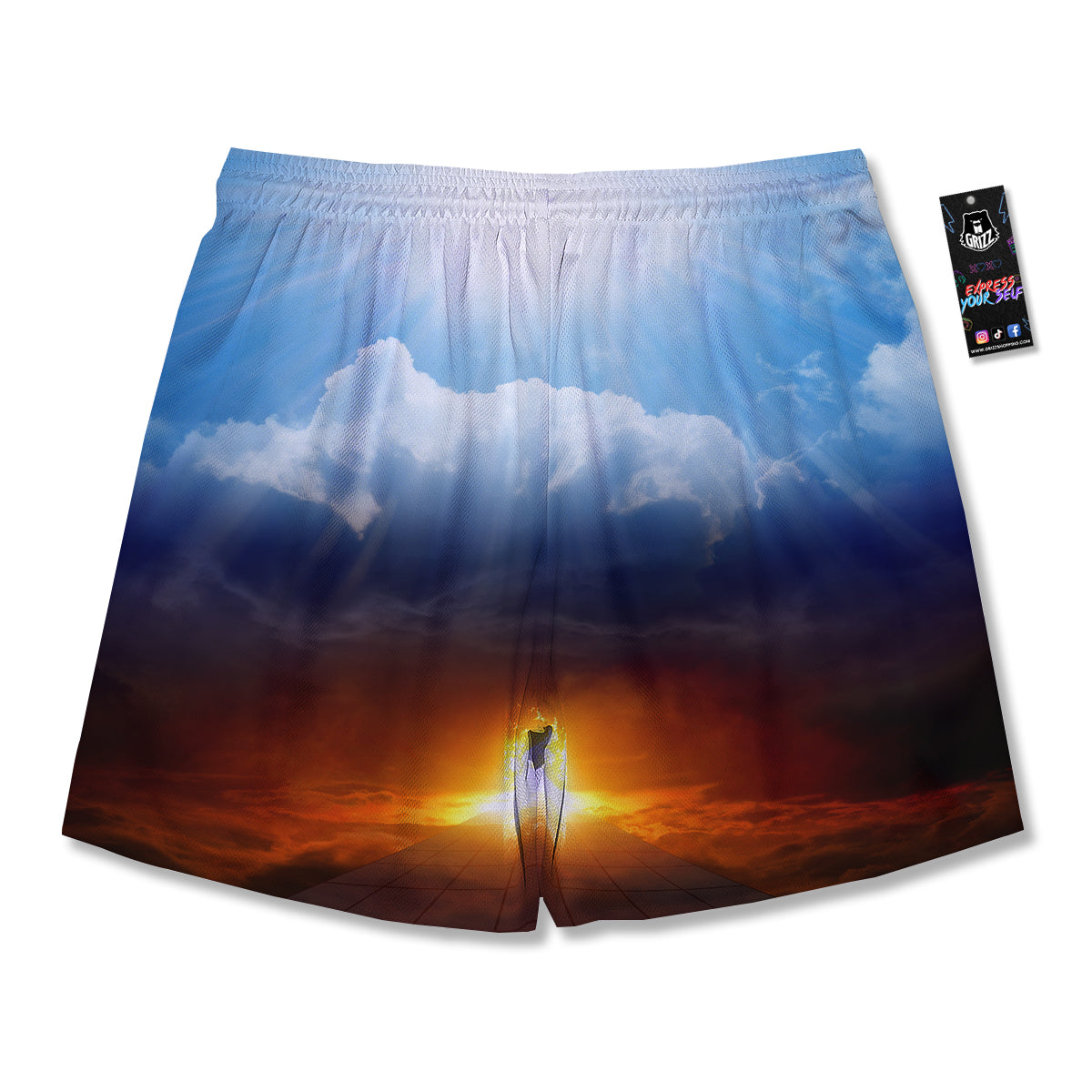 Heaven And Hell Print Men's Running Shorts-grizzshop