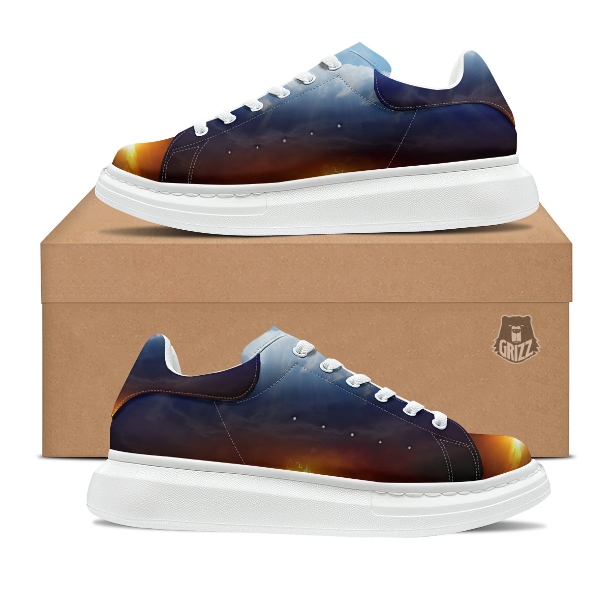 Heaven And Hell Print Platform Shoes-grizzshop