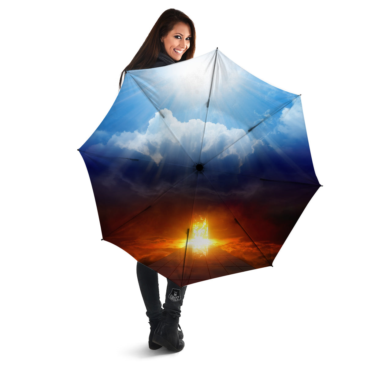 Heaven And Hell Print Umbrella-grizzshop