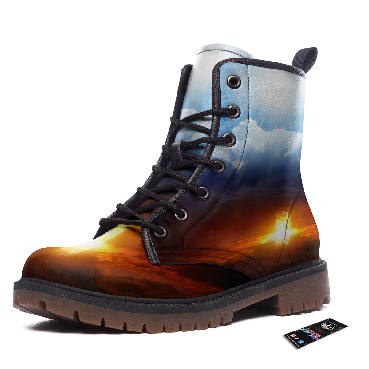Heaven And Hell Print Work Boots-grizzshop
